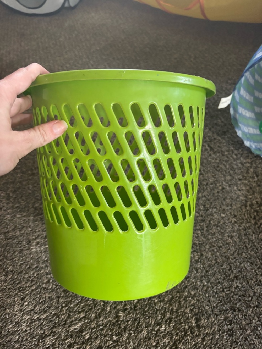 Green Plastic Wastebasket - Bright Lime Accent